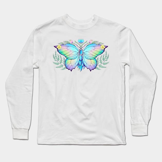 Crystals and Wings Long Sleeve T-Shirt by LEvans